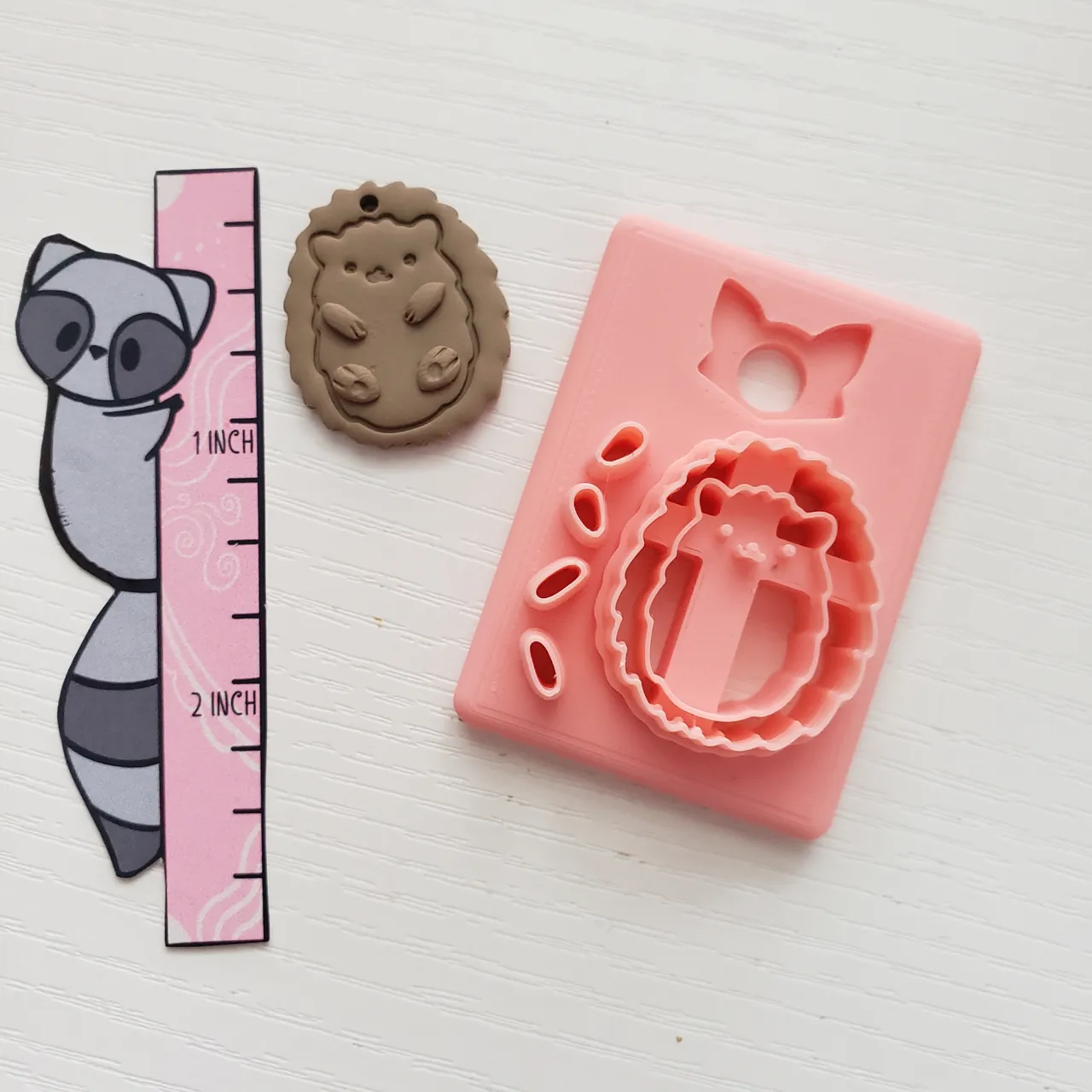 Hedgehog Hedge Hog Polymer Clay Earring Cutter view 2