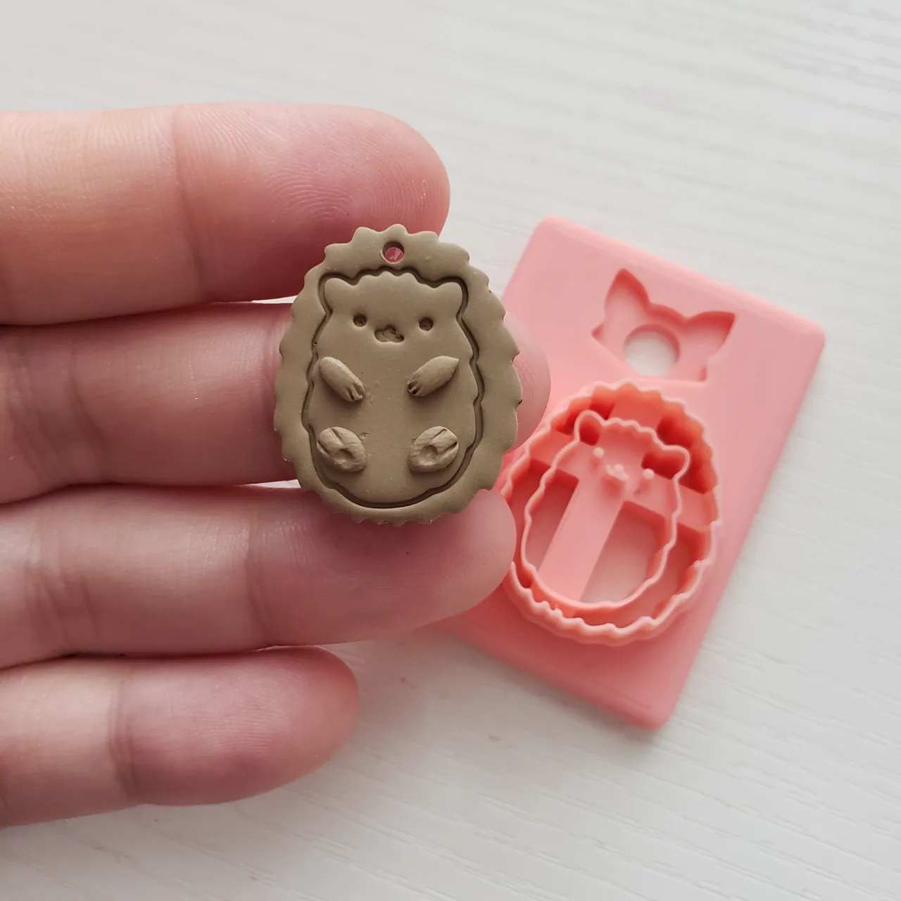 Hedgehog Hedge Hog Polymer Clay Earring Cutter view 3