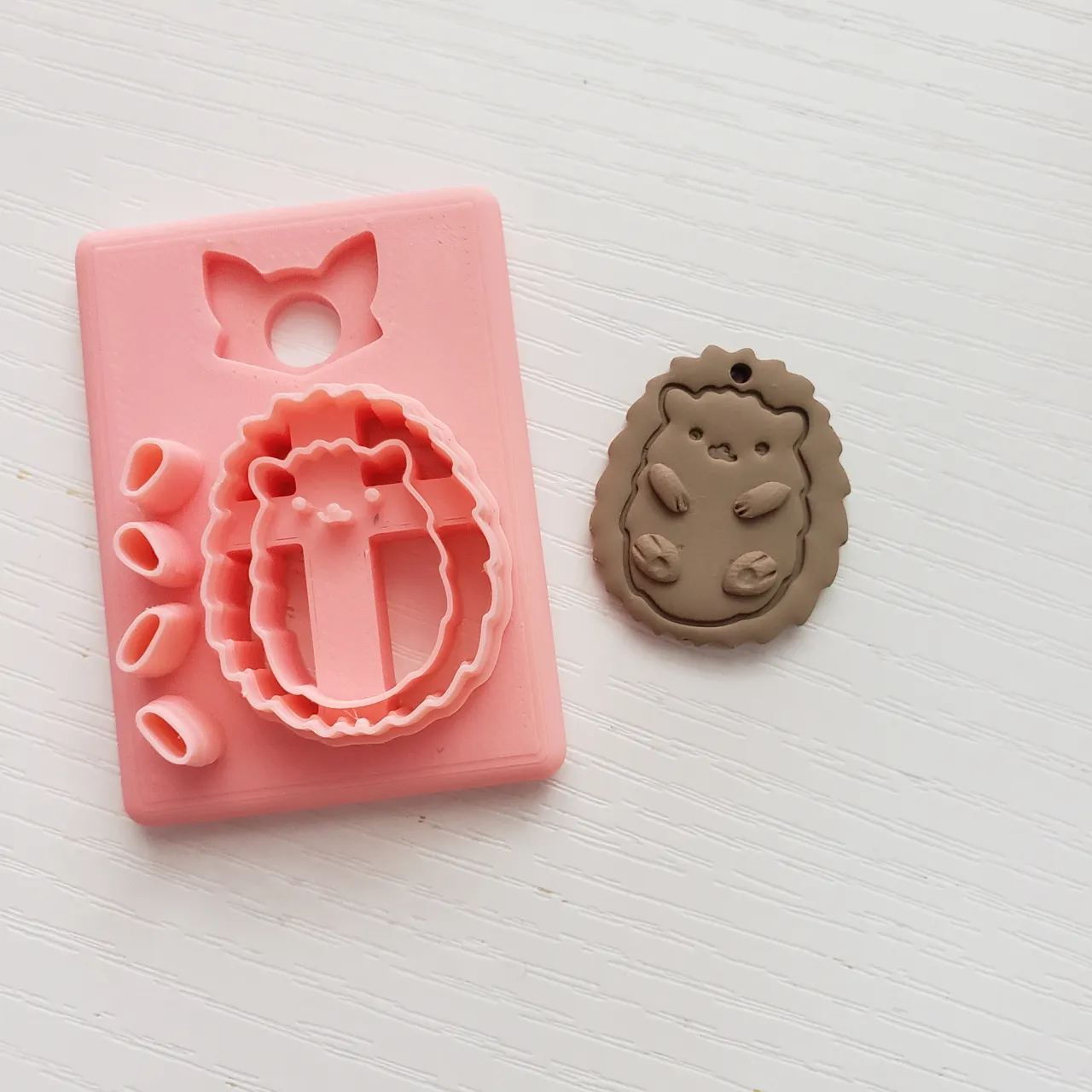 Hedgehog Hedge Hog Polymer Clay Earring Cutter view 4