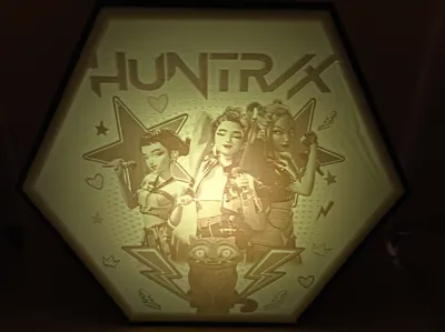 Hexagonal LED lamp demon hunters litho