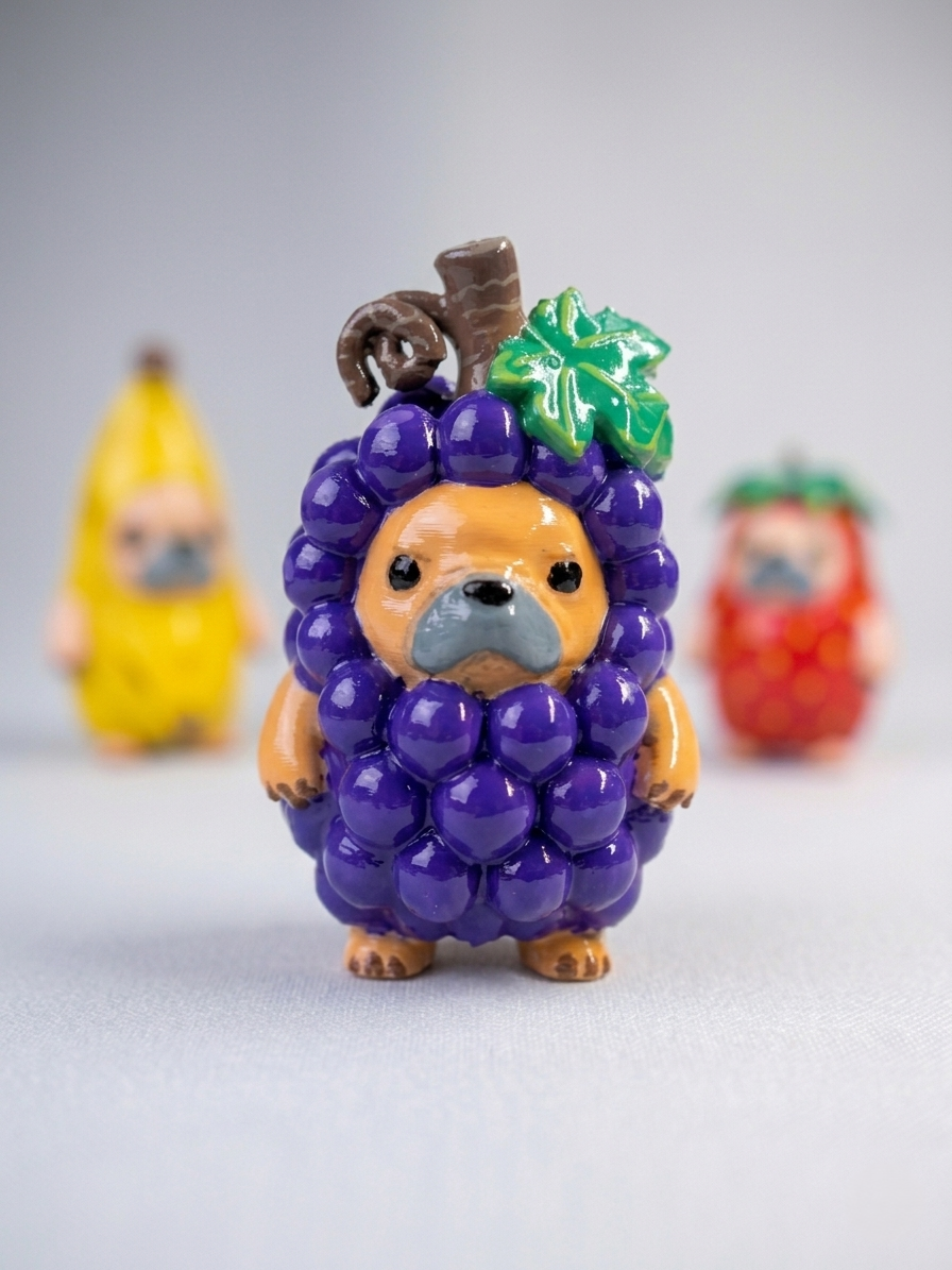3D модель Піббли (Pibbles) — Колекція 4 фруктових собачок з ТікТок 🍇🍓🍌🐾 — 3D друк Львів