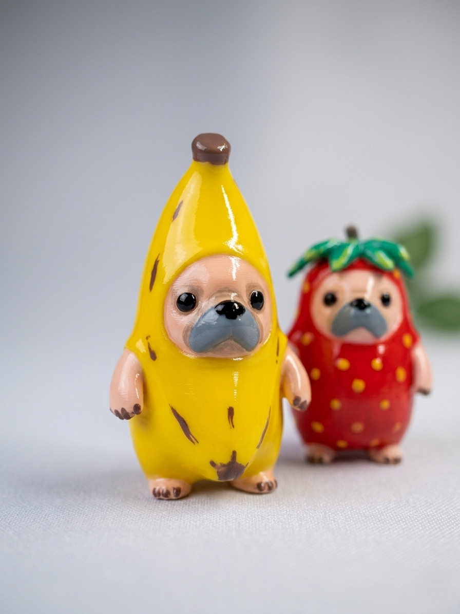 3D модель Піббли (Pibbles) — Колекція 4 фруктових собачок з ТікТок 🍇🍓🍌🐾 — 3D друк Львів