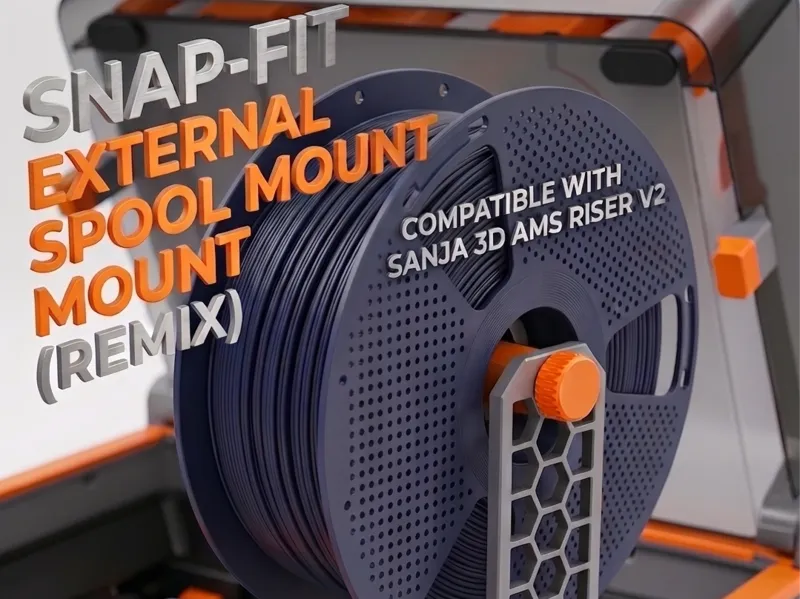 External Spool Mount for Sanja 3D AMS Riser V2 P2S