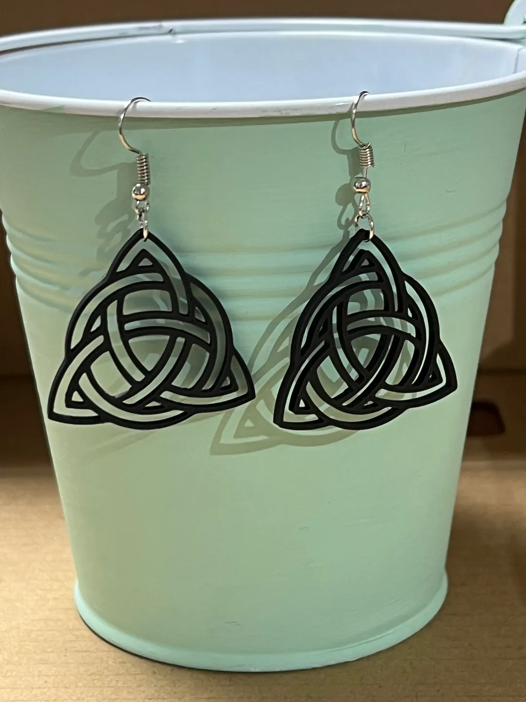 Celtic knot earrings view 2