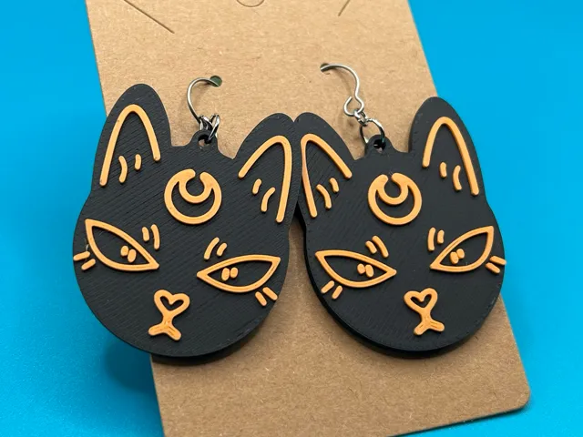 Mooncat Earrings