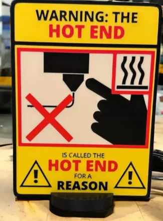 3D printing warning sign