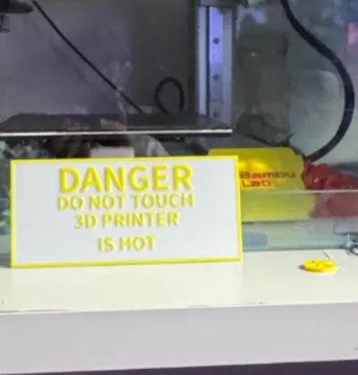 Danger sign 3D print hot warning 