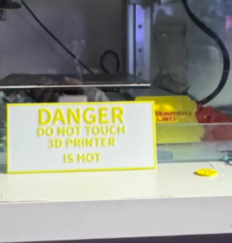 Danger sign 3D print hot warning 