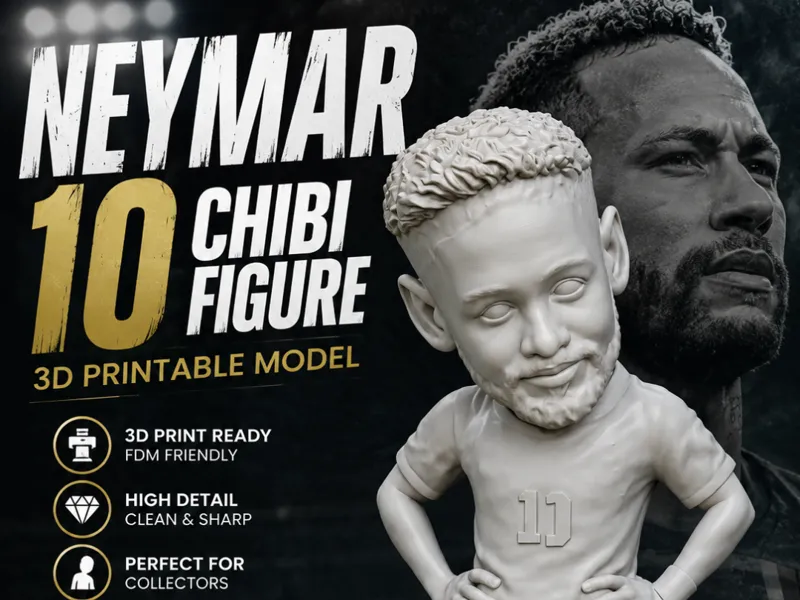 Neymar Chibi Football Figurine
