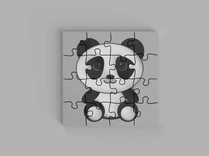 Cute Panda Puzzle 4x4