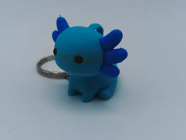 Porte-clés axolotl chibi