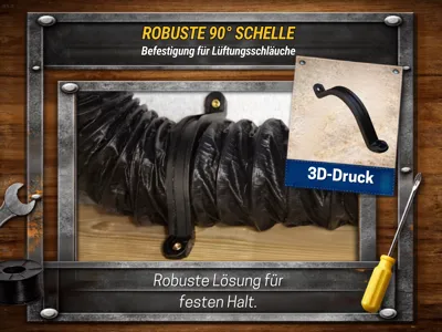 90° Clamp for extraction and ventilation hoses