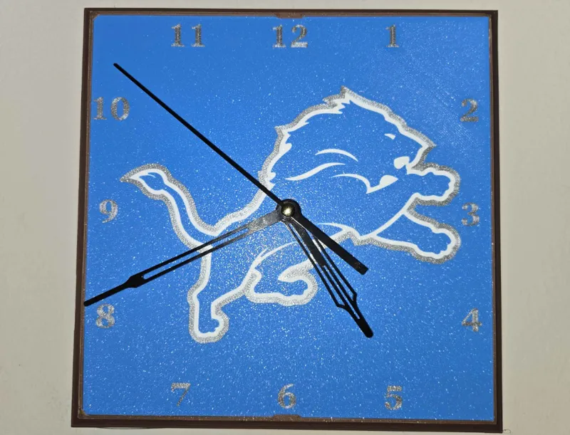 Detroit Lions Clock Face