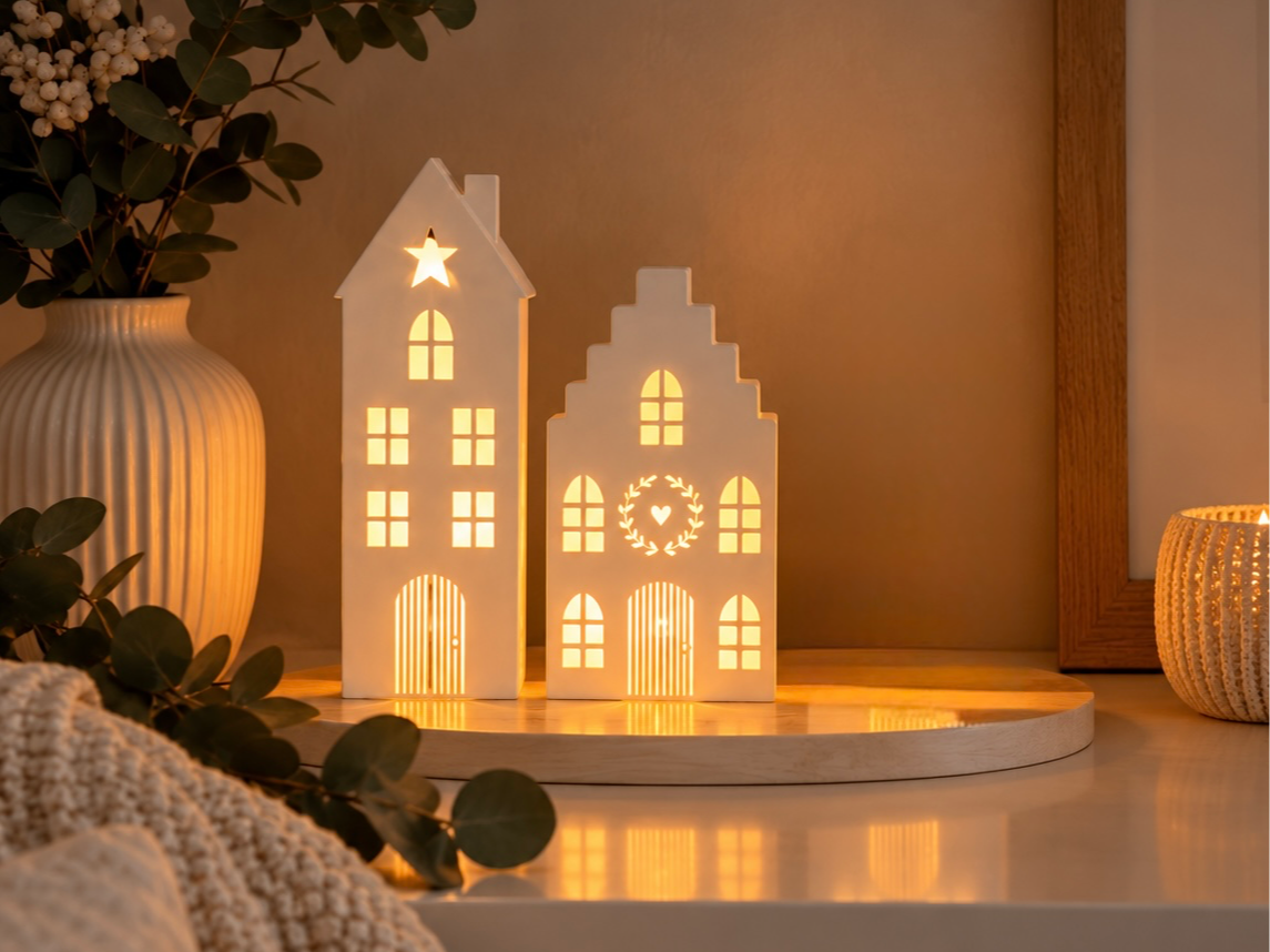 Häuser beleuchtet mit Seitenfenstern/ Light House | Tecnoprints 3D