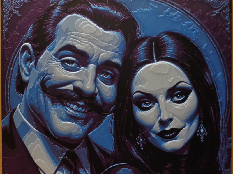 Hueforge Gomez and Morticia Addams