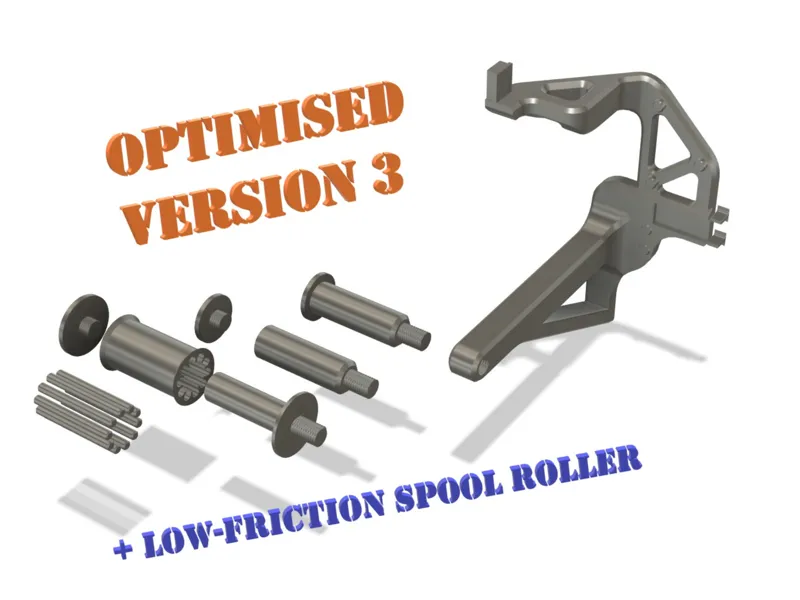 X2D+P2S TPU Feed Assist Module Mount+Spool Holder