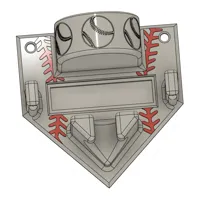Baseball threads on Base and Ball Emboss 4 walls .2 layer