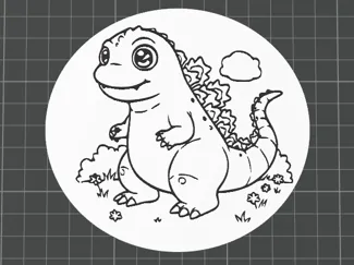 ColorITup - Cute Godzilla Colouring Activity