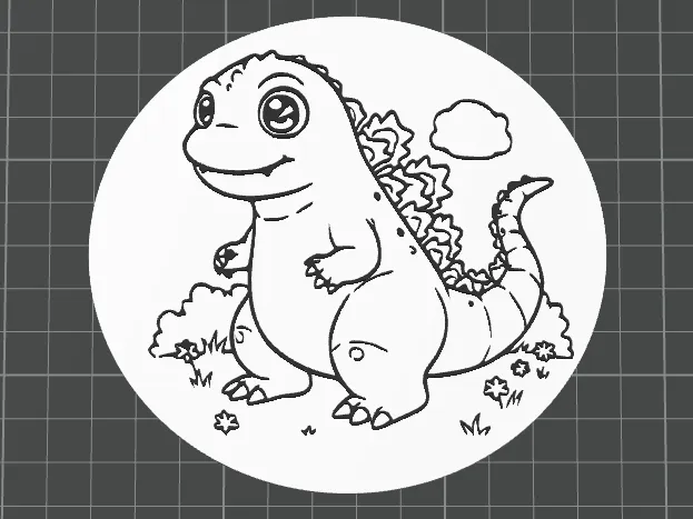 ColorITup - Cute Godzilla Colouring Activity