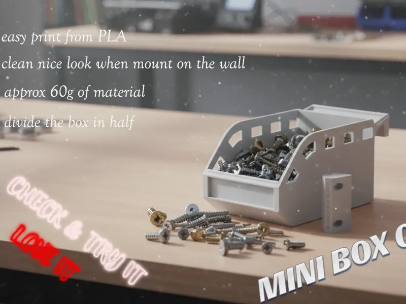 Storage box organiser + wall mount. (Increasable)