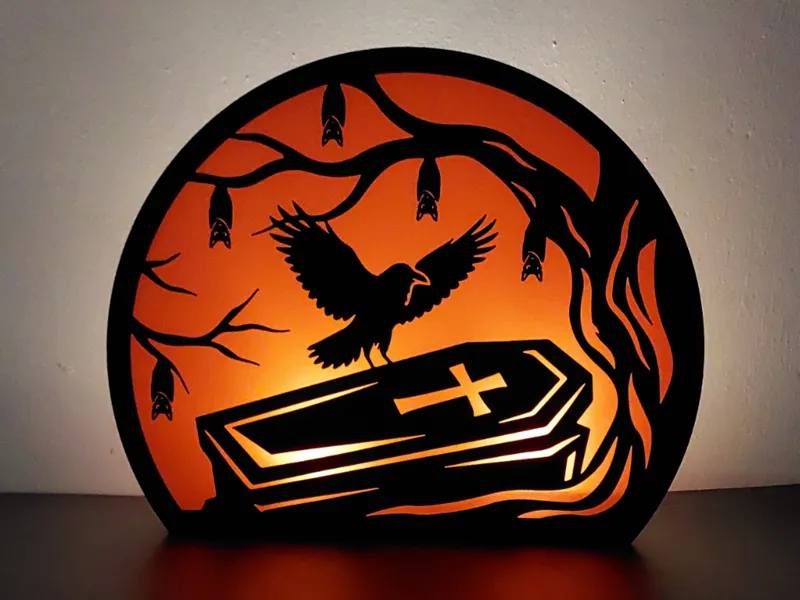 Halloween grave lightbox lamp