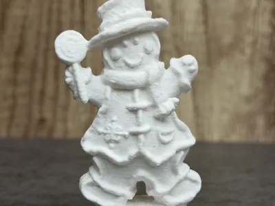 Cute Snowman Figurine Printed Holiday Decoration