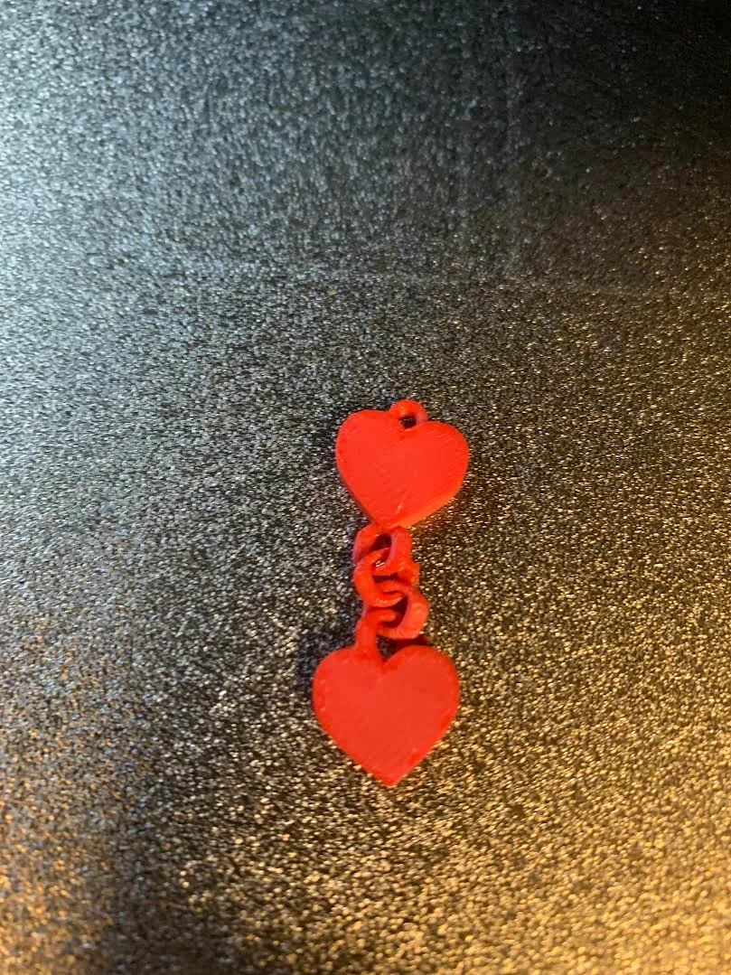 Dangling Two Heart Earrings view 4
