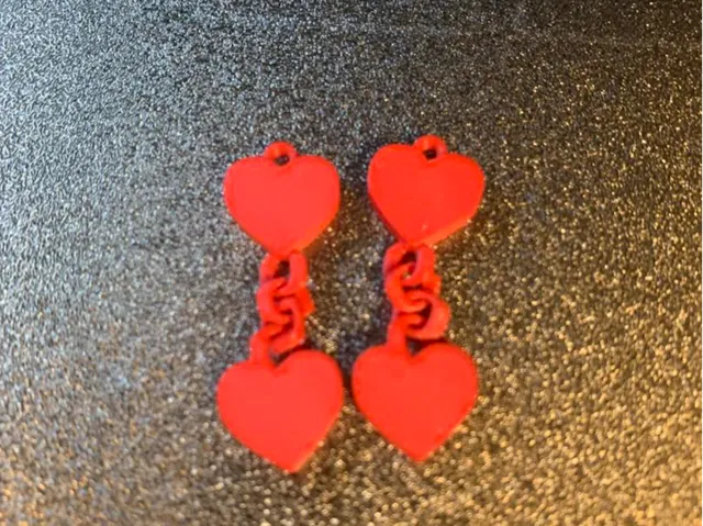 Dangling Two Heart Earrings