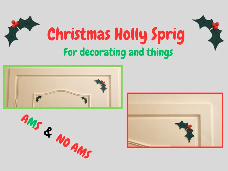Christmas Holly Sprig – Festive AMS & Non-AMS 