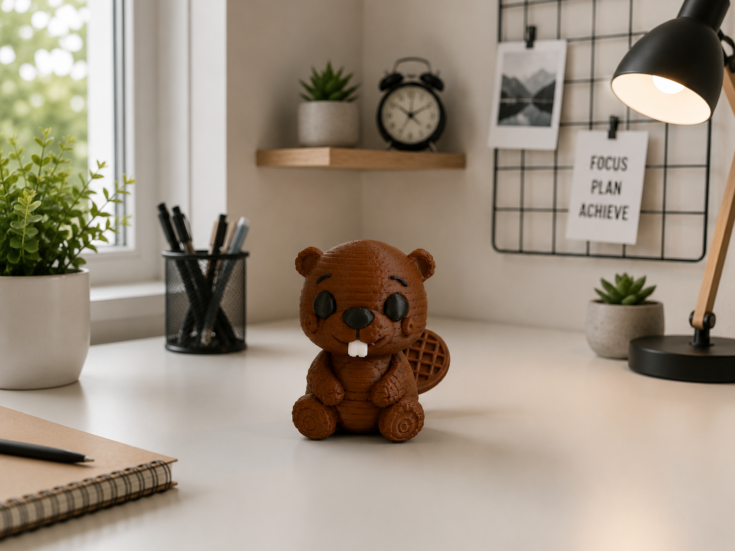Cute Knitted Beaver Desk Buddy-Animal Figurine