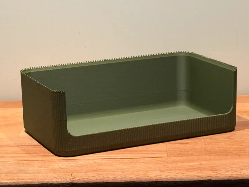 Ribbed Storage Box with Front Access Opening