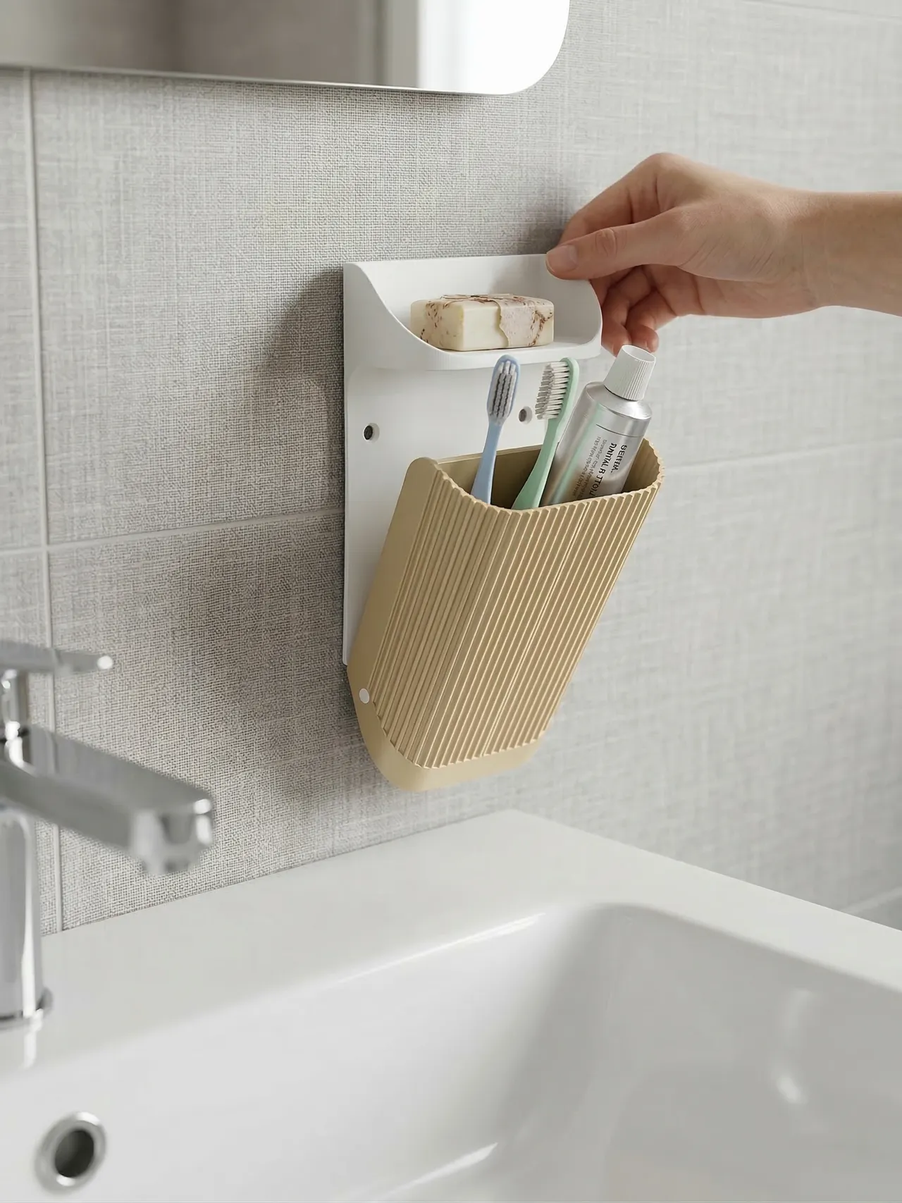 NAMI Wall-Mounted Bathroom Caddy Fluted Organizer view 4