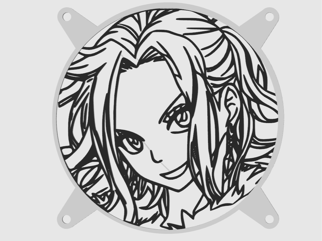 Anime Girl 120mm PC Lüfter abdeckung