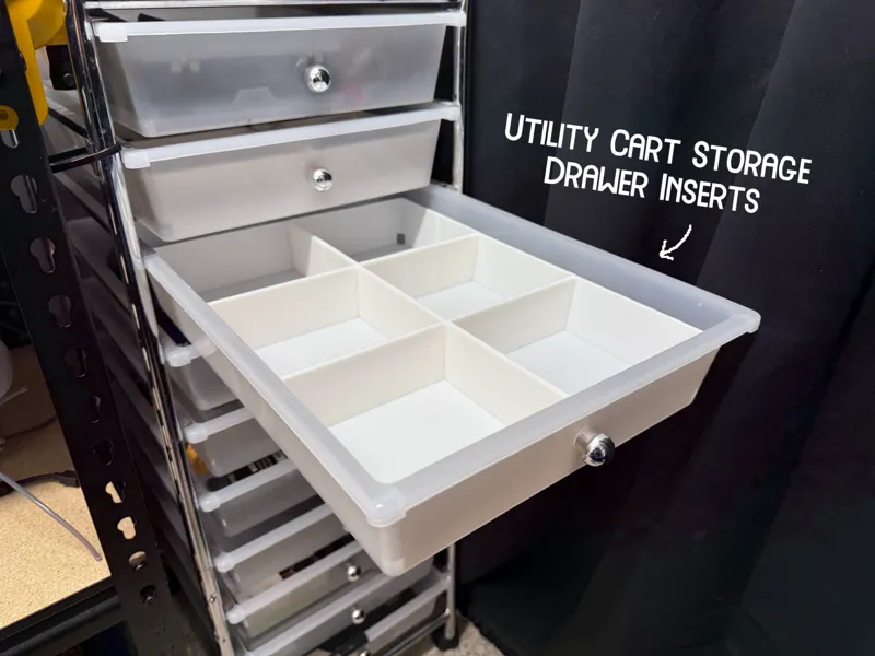 Utility Cart Storage Drawer Inserts