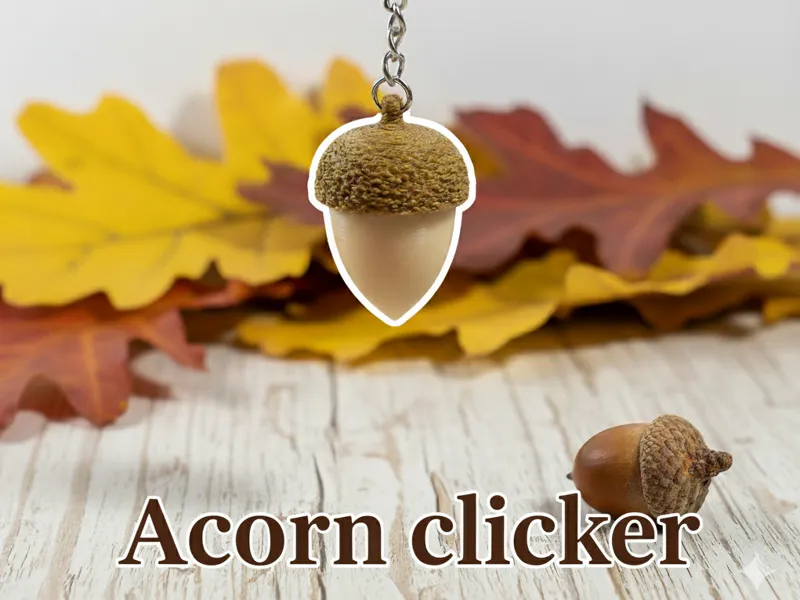 Acorn clicker keychain