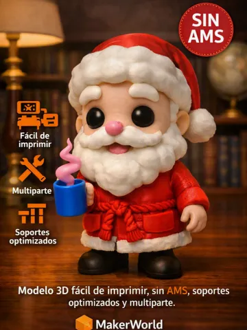 Figura decorativa: PAPA NOEL CON SU CHOCOLATE — vista de referencia 2