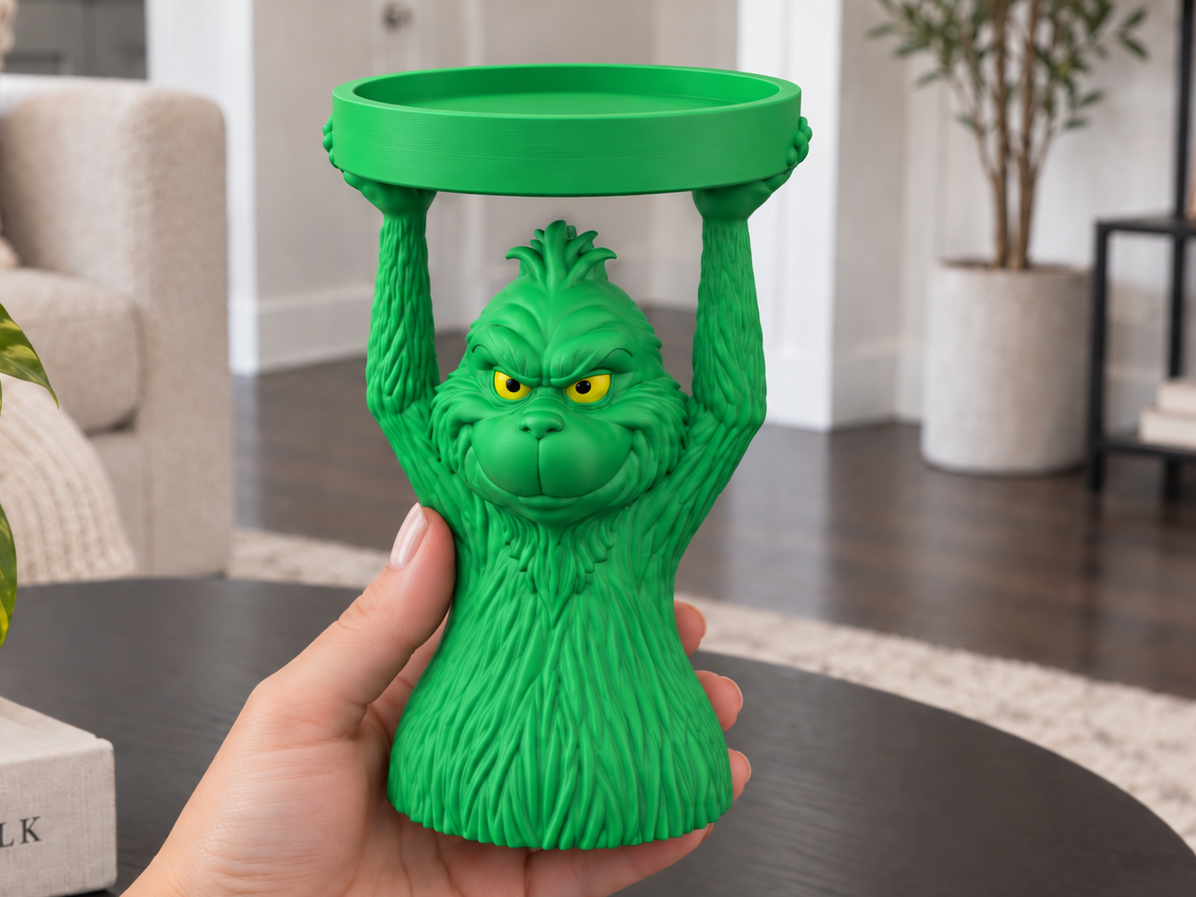 The Grinch Christmas Tray Candle Holder Decor - 1