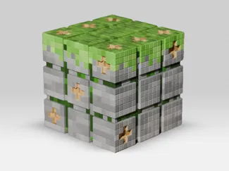 Minecraft block D6 dice