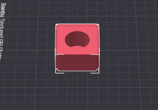 Gridfinity 1x1 box with 12mm radius hole