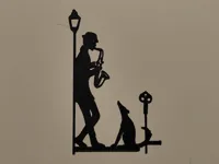 Musicien et son chien — déco murale — photo 2