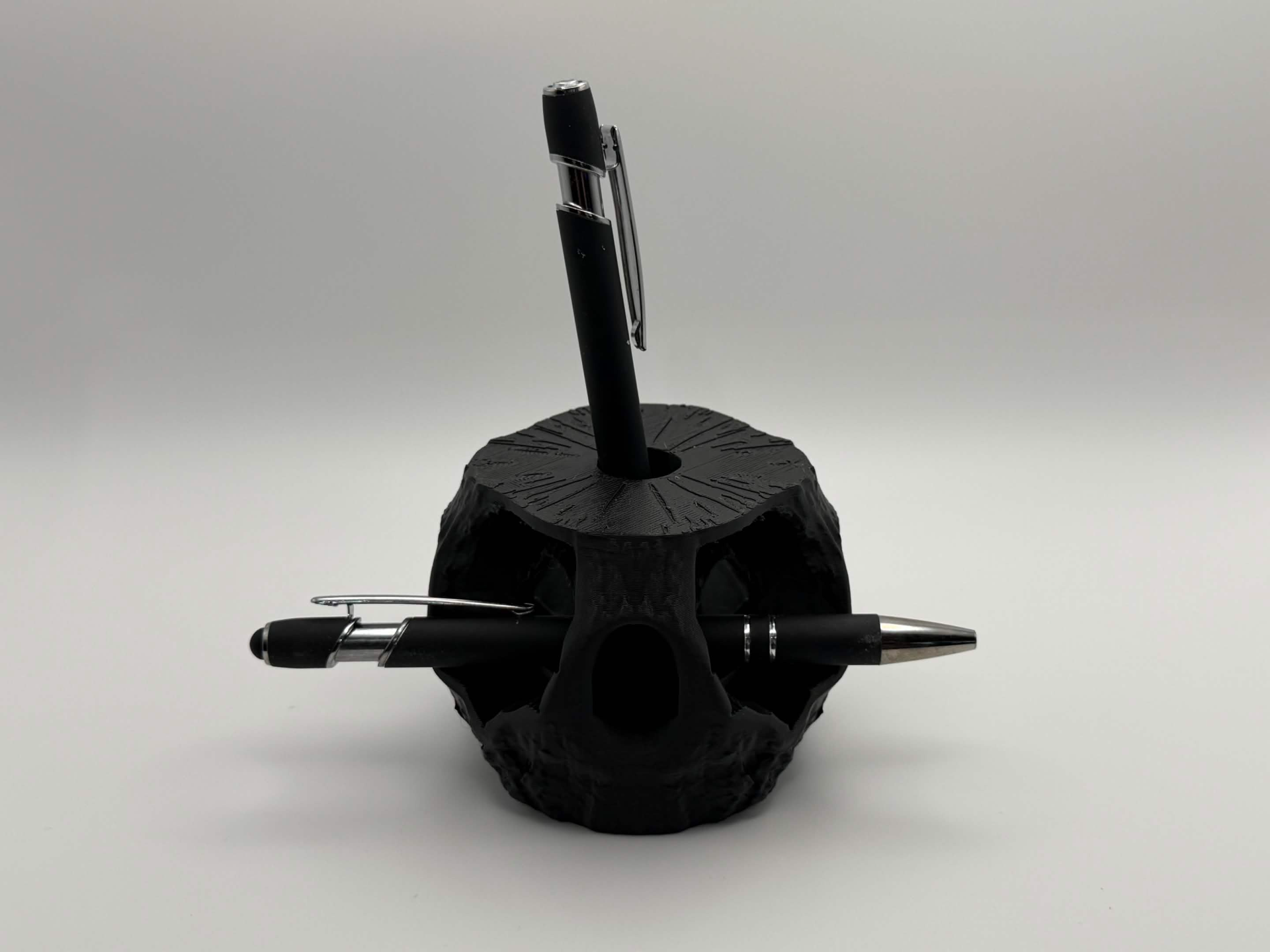 Tree Stump Pen Holder - Multi-Compartment Storage