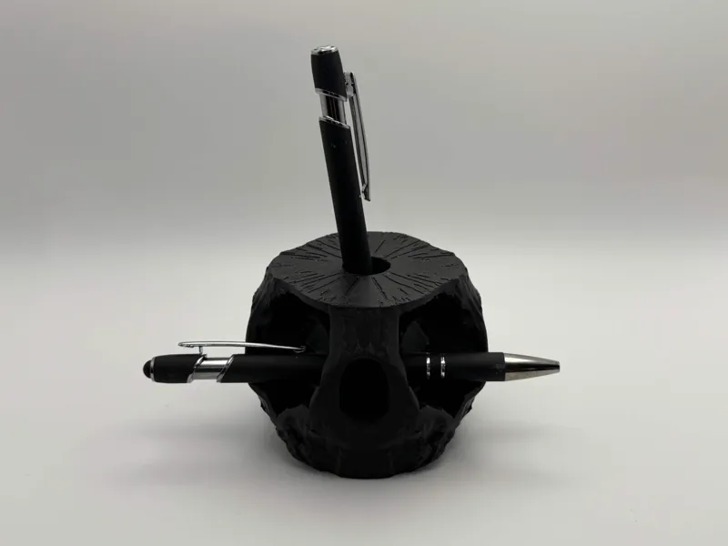 Tree Stump Pen Holder - Multi-Compartment Storage