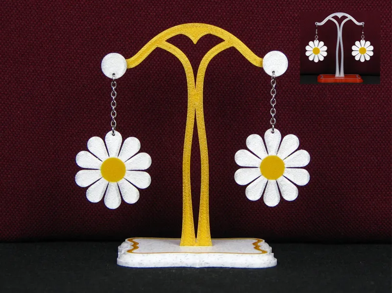 Earrings - white flowers