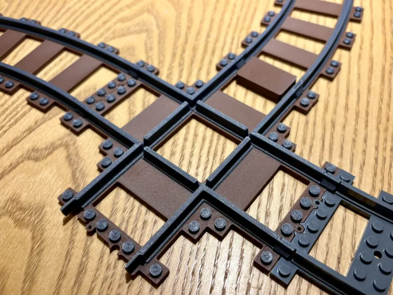 Brick Train Track (L-Gauge) - 4-way train crossing