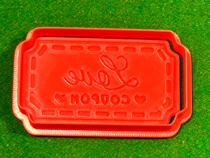 Love Coupon Cookie Stamp and Cutter