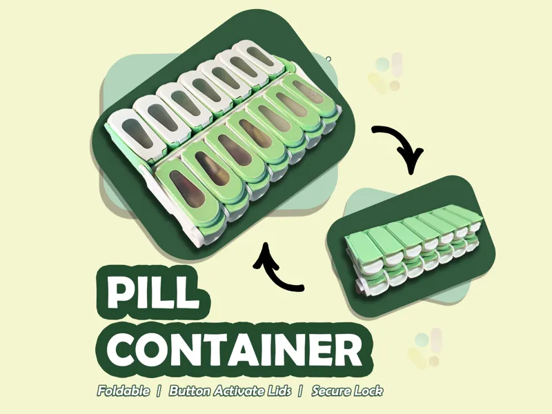 Folding Pill Storage Container