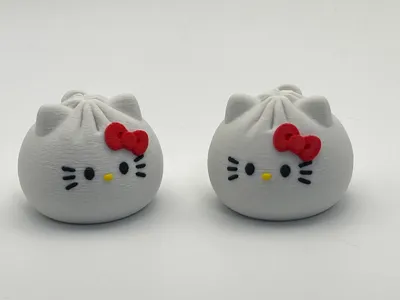 Hello Kitty cute bao bun keychain pendant AMS multi-color printing