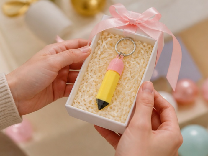 Cute Pencil Pill Container Keychain Secret Case