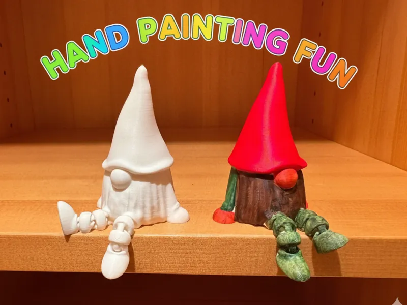 Cute Gnome with Articulated Legs (Print-in-Place)