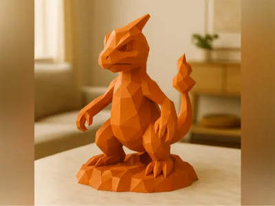 Low poly sharp charmeleon